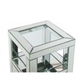 thumbnail image 3 of Acme Furniture 97956 Accent Table, Clear Glass, Mirrored & Faux Diamonds, 3 of 5