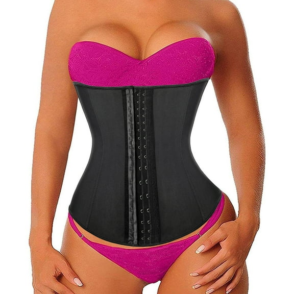 QRIC Waist Trainer for Women Corset Cincher Body Shaper Girdle Trimmer with Steel Bones Extender