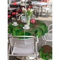 thumbnail image 5 of Outdoor Tablecloth with Umbrella Hole for Patio/Picnic/Party/Camping, Tropical Leaves Waterproof Table Cloth Round Cover Washable, Summer Botanical Monstera Leaf Wooden Brown (Dia 54"), 5 of 8