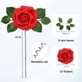 thumbnail image 2 of 25 PCS Red Artificial Flowers Real Looking Faux Foam Fake Roses with Stems for Wedding Decoration Bridal Shower Centerpieces Arrangements Party Tables Decor, 2 of 6