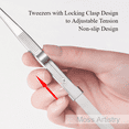thumbnail image 4 of 6" Adjustable Stainless Steel Non-slip Tweezers 2 Pcs Set: Bent-Tip Tweezers and Straight-Tip Tweezers, 4 of 10