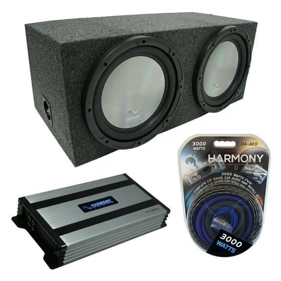 Universal Car Stereo Rearfire Sealed Dual 10" Harmony A102 Sub Box & HA-A800.1