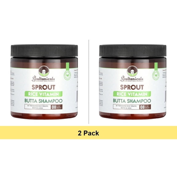 Soultanicals Sprout-Rice Vitamin Butta Shampoo, 8 oz., Cleansing - 2 Pack