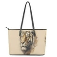 thumbnail image 4 of ZUXONGSY Tiger Print Tote Bag for Women Practicality Satchel Handbags PU Leather Work Bag with Handle for Daily Use Work, 4 of 6