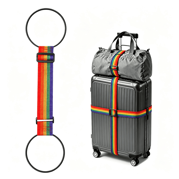 GASTROPOD Luggage Straps for Suitcases,Extended Adjustable Luggage Connector Straps,Portable Luggage Attachment Strap,Elastic Loop,Handbag Backpack Fixing Belt for Suitcase Handle (1 Colorful)