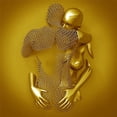thumbnail image 1 of Escultura abstracta de estatua de metal con alambre de acero, pareja, pintura colgante, impresión en aerosol HD, lienzo, pintura central, 1 of 6