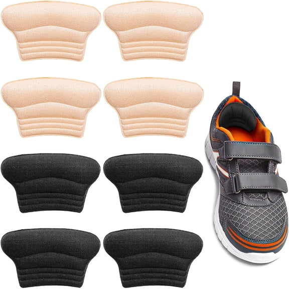 Kids Heel Grips 8 Pieces Self-Adhesive Heel Cushion Add Volume to Too Large Shoe InsertsPrevent Skin Rubbing and Blister Shoe Fit for Toddlers Girls and Boys Women