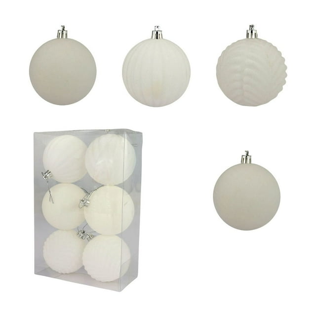 Christmas Decorations Christmas Decorations 6 Piece Flocked Christmas Balls Christmas Decoration Setmultiple Styles Of Christmas Tree Decorations Can Also Be Used For Other Party