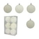 thumbnail image 5 of Juego de bolas de Navidad flocadas - 8cm 6pcs blanco, decoraciones de Navidad, 6 piezas, múltiples estilos de decoraciones para árboles de Navidad, también para otras fiestas, 5 of 6