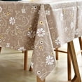 thumbnail image 2 of Vinyl Table Cloth Cover Small Square Table, Plastic PVC Waterproof Oilcloth Tablecloth, Wipeable Tablecloths for Parties Card Table, Outdoor, Camping Tan Floral, 52 x 52 Inch, 2 of 6