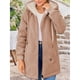 thumbnail image 5 of Chaqueta con Cremallera y Bolsillos para Mujer, Sudadera Larga Extragrande con Capucha, Abrigo Afelpado y Cálido. Caqui XXXL, 5 of 8
