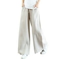 thumbnail image 3 of ZANZEA Women Casual Elastic Waist Wide Leg Trousers Business Work Long Pants, 3 of 3