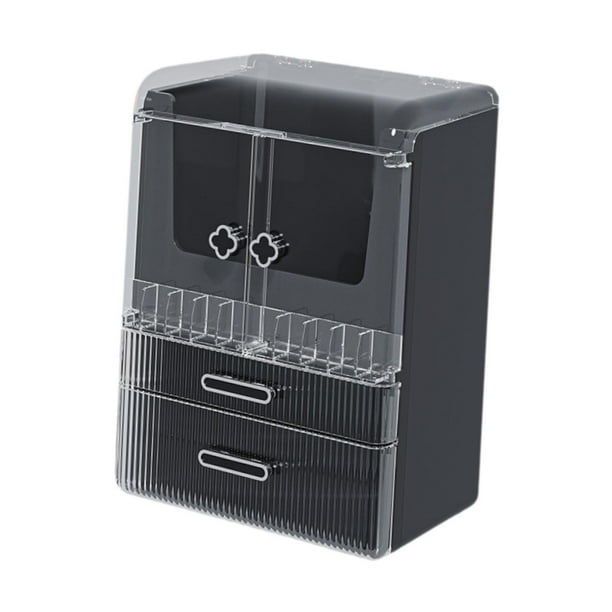 Organizador de maquillaje de tres capas con puertas dobles para baño y dormitorio Estilo C