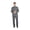 Gray, variant on Men Apollo King Banded Collarless suit Mandarin 5 Button Wide leg M5-3 Gray New