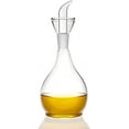 thumbnail image 1 of Botella dispensadora de aceite de oliva de vidrio transparente de 380 ml (13 onzas). Aceitera y vinagrera con vertedor (sin embudo). Jarra de aceite de oliva para cocina y barbacoa., 1 of 5