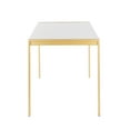 thumbnail image 2 of Lumisource Fuji Modern Dining Table - Gold Metal & White Marble Top, 50" for 6, Indoor Use, Elegant Kitchen/Dining Room Table, Contemporary Design, 2 of 6