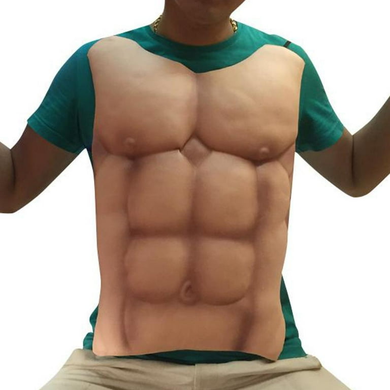 Six Pack Fake Abs. Muscular body. Black and White. Abdominal