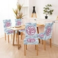thumbnail image 4 of Happy New Year Snowflake Art Dining Chair Slipcovers Set of 4,Removable Washable Parson Chair Covers for Dining Room,Living Room,Kitchen Christmas Decorations, 4 of 6