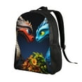 thumbnail image 2 of Cauagu Playful Colorful Dragons Flowers Print Backpacks,Travel Daypack Casual Laptop Backpack Bookbag Fits 15 Inch Computer for Men Women, 2 of 8