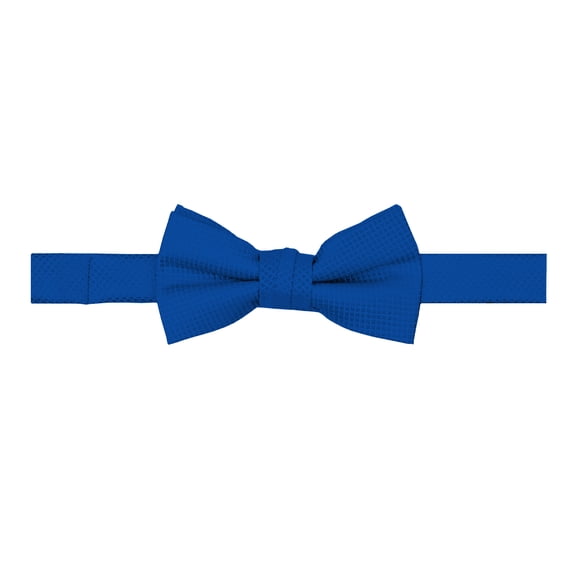 Jacob Alexander Young Boys' Woven Subtle Mini Squares Pre-Tied Adjustable Banded Bow Tie - Royal Blue