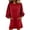 Red, variant on Women's Longline Sweatshirt, Oversized Solid Color Pullover with Pocket, Casual Round Neck Long Sleeve Top, Loose Fit Lounge Wear, Daily Wear Shirt Beige L