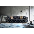 thumbnail image 3 of Elegant Black Velvet Sofa & Loveseat, 3 of 10