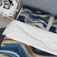 thumbnail image 4 of Designart "Vibrant Agate in Blue and Gold II" Modern Bedding Covert Set - Abstract Transitional Blue Abstract Bed Set With 1 Sham, 4 of 6