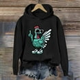 thumbnail image 2 of WEAIXIMIUNG Sweatshirts pour Femmes Sans Capuche avec Graphiques, Mode Hiver, Imprimé Poulet Vert, 2 of 3