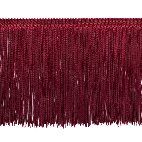 6" (15cm) Chainette Fringe Trim # CF06,, Dark Wine Red #E10 (Dark Burgundy Red) 5 Yards (15 ft/4.5m)
