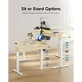 thumbnail image 7 of CHITOOMA 65" L-Shaped Standing Desk, Electric Height Adjustable Corner Computer Desk with Power Outlets & LED Strip, Sit Stand Up Desk with with 3 Drawers for Home Office, Oak, 7 of 7