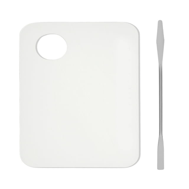 Conjunto de espátula y paleta para base de Bargains Únicos, kit profesional portátil de herramientas para artistas de maquillaje, tono transparente plateado