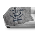 thumbnail image 2 of Anchor Soft Flannel Fleece Throw Blanket, Art Skull Rope Nautical the Adventure Begins Message Historic Marine Print, Cozy Plush for Indoor and Outdoor Use, 50" x 60", Beige Navy Blue, by Ambesonne, 2 of 5