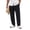 Black, variant on Zimjoy Big and Tall Men's Casual Pants Summer Cotton Linen Wide Leg Trousers Lightweight Breathable Lounge Pants, Gray XL