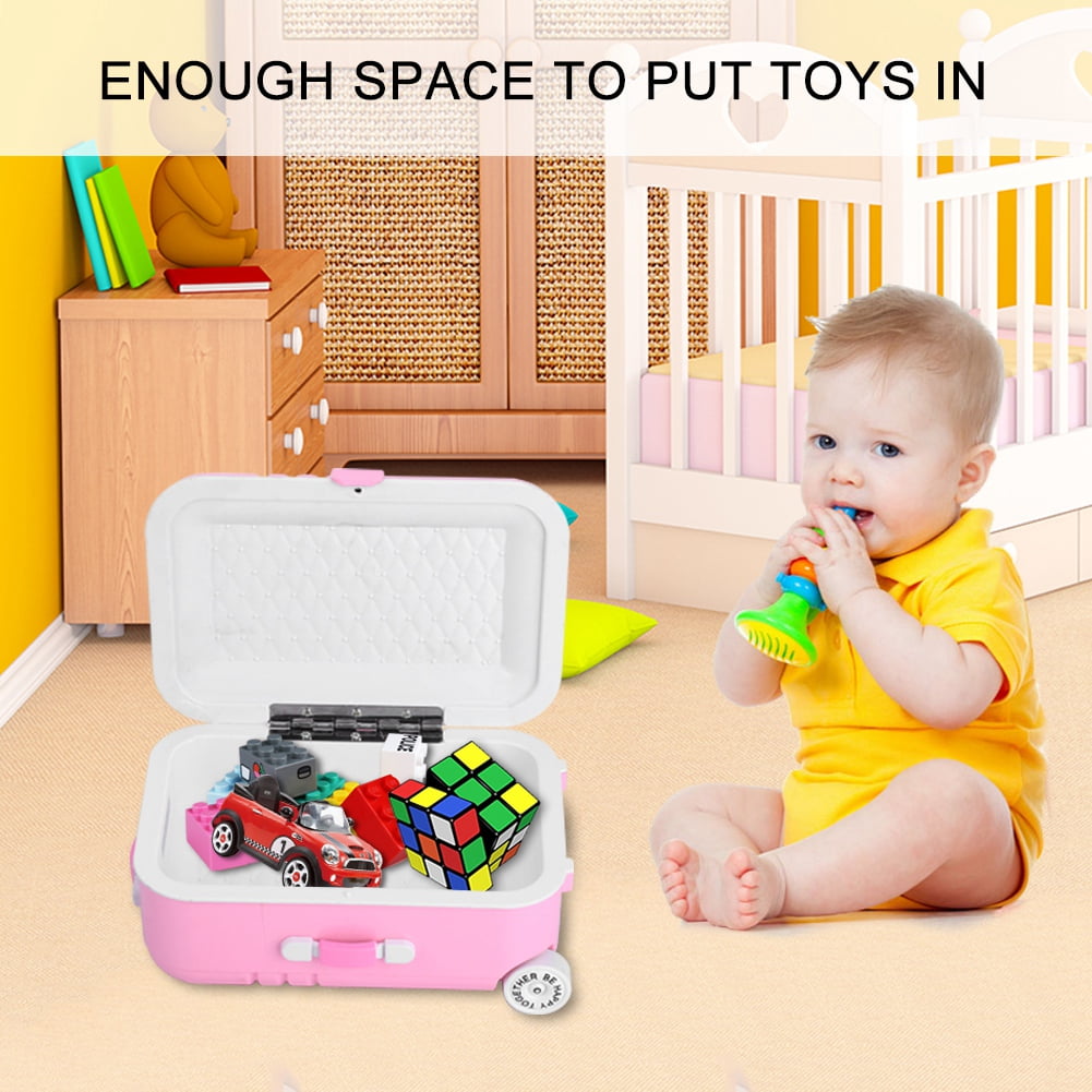 Pink Silver Travel Suitcase For Kids Doll Accessories - Kid Loves Toys