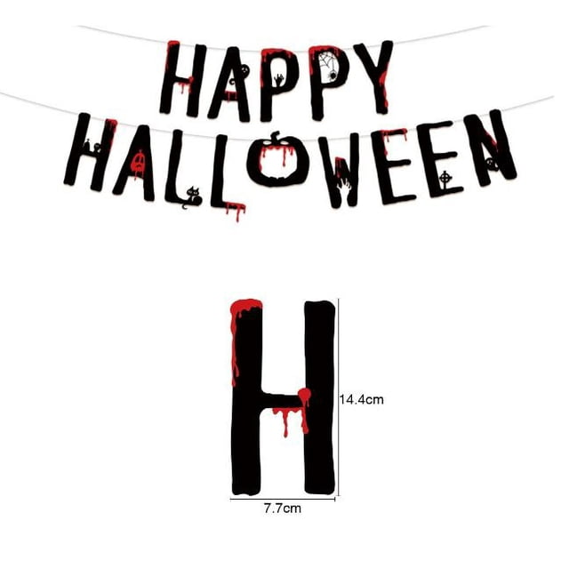 Bandera de la Bandera de las Decoraciones de la Fiesta de Halloween para el Lugar Y el Dormitorio,Material de Poliéster para la Pared de la Puerta Fácil Instalación Bandera de Tirar Festiva,Decoracion