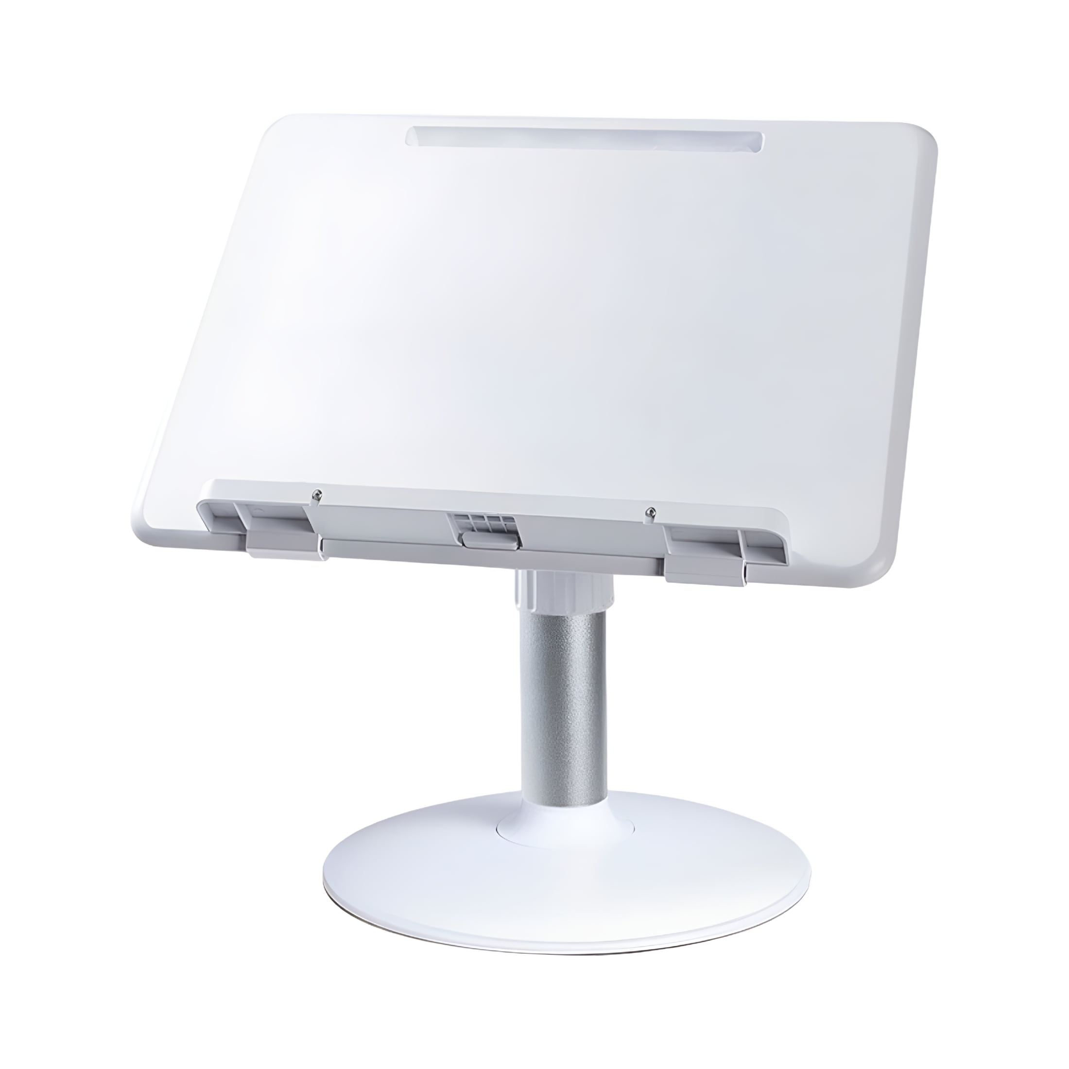 LAMIRO Reading Book Stand Laptop Holder Free Standing Cookbook Holder Adjustable Height and Angle Book Holder Stand for Recipe Music Score Magazine