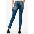 thumbnail image 3 of Grace in LA Women's Floral Embellish Embroidered Skinny Fit Stretch Jeans (28, Blue Stonewashed), 3 of 3