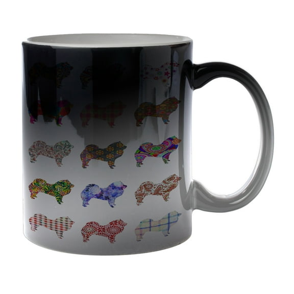 KuzmarK Black Heat Morph Color Changing Coffee Cup Mug 11 Ounce - Afghan Hound Dog