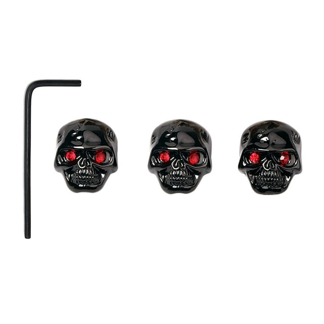 Electric Guitar Bass Volume Tone Pot Control Knobs Buttons Skull Design Knobs Guitar Accessories (Black)