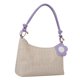 thumbnail image 1 of Bolsa de paja de verano para mujer de axila tejido con flores y correa de PU para el trabajo (púrpura) Ndcxsfigh Para Estrenar, 1 of 2