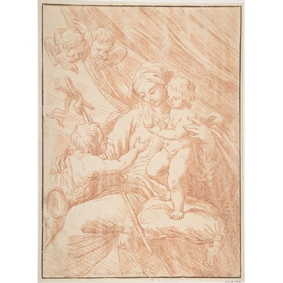 Madonna, Child, and Saint John Poster Print by Anonymous, Italian, Roman-Bolognese, 17th century (18 x 24)