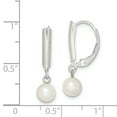 thumbnail image 3 of Sterling Silver 6-7mm White Freshwater Cultured Pearl Leverback Earrings, 3 of 3