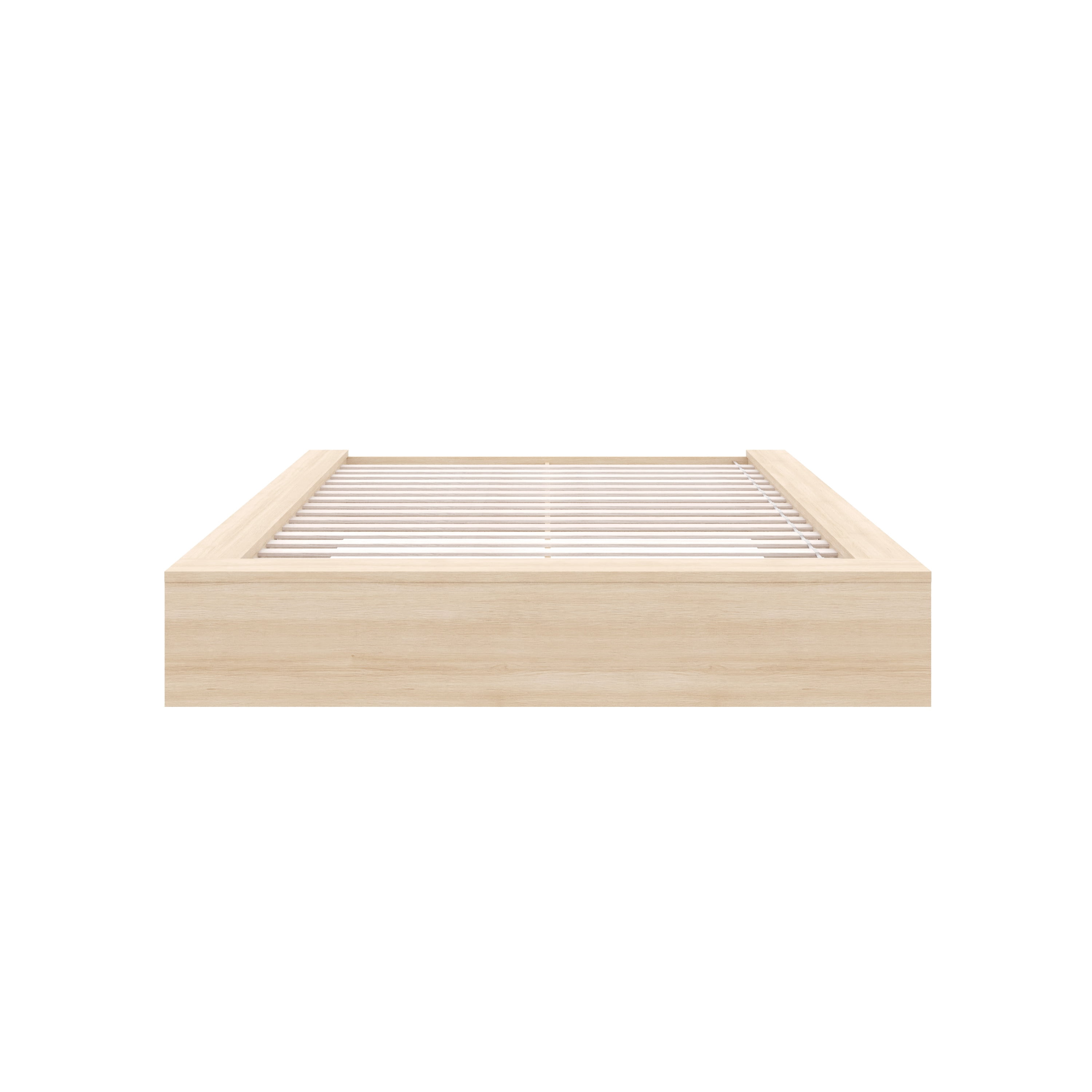 Nexera James Queen Size Platform Wood Bed Frame, Natural Blonde Oak