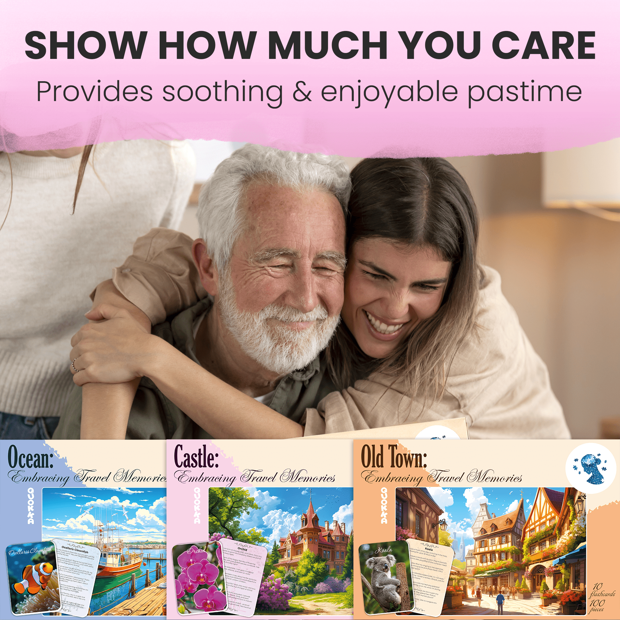 Quokka Puzzles for Dementia Patients - Memory Care Activities for Seniors - 3 Set Alzheimer's toys