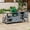 Grey+Blue, variant on Harper & Bright Designs Outdoor Kitchen Island with Sink, Solid Wood Outdoor Grill Cart for XL Green Egg Grills, Rolling Outdoor Bar Cart with Stainless Steel Top, for Pizza Prep & BBQ, Grey+Blue