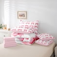 thumbnail image 6 of Erosebridal Pink Bowknot 7-Piece Twin Bedding Sets,Girls Cute Coquette Bowtie Bedding Comforter Set For Kids,Reversible pink, 6 of 7