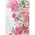thumbnail image 2 of Pink Flower Pattern Rectangle Tablecloth, Dust Proof Anti Wrinkle Wipeable Table Cloth Tabletop for of Dinner Kitchen Wedding Holiday Party 60"x90" Home Decor, 2 of 7