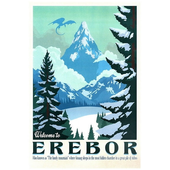 Welcome to Erebor - Lord of the Rings Poster- The Hobbit - Travel Print (8x12Inches)