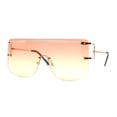 thumbnail image 3 of Luxurious Oversize Rimless Shield Flat Top Mobster Sunglasses Gold Orange Yellow, 3 of 4