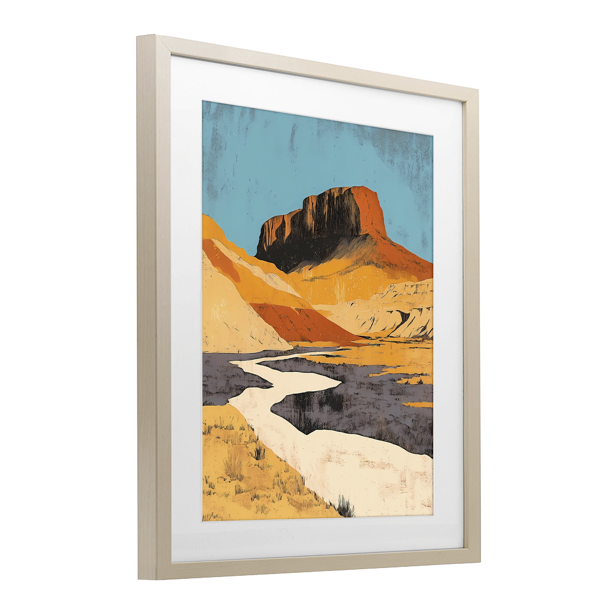 Stupell Industries Vintage Canyon Pass Birch Framed Print Under Glass, design by Walker Noble